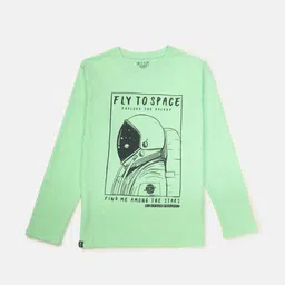 Gini and Jony Boys Green Printed T-shirt image 1