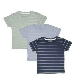 My Milestones Girls Navy Blue & Green 3 Striped T-shirt-picture-34