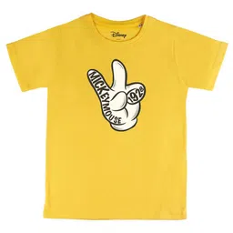 Disney by Wear Your Mind Boys YellowWhite Printed Cotton Pure Cotton T-shirt-picture-34
