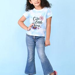 NUSYL Girls Typography Printed Round Neck Short Sleeves T-shirt-image-60