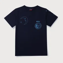 Gini and Jony Boys Navy Blue Printed T-shirt-image-21