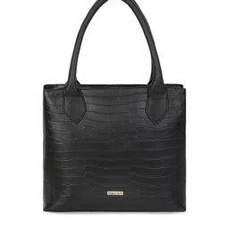 Fastrack Black Textured PU Oversized Structured Shoulder Bag-picture-16