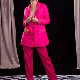 FIRKI Embroidered Lapel Collar Coat & Flared Trouser-picture-18