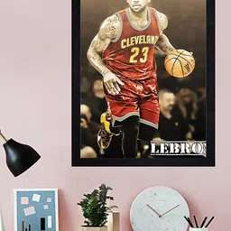 Gallery99 Brown & Red Lebron James Textured Framed Wall Art image 1