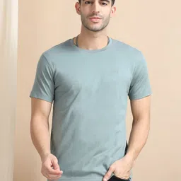 Dogi Verg Men Solid Round Neck Cotton Slim Fit T-shirt-picture-13
