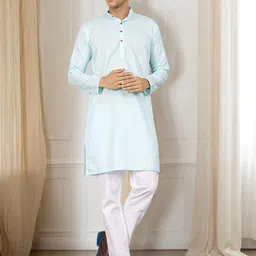 Anouk Rustic Men Solid Daily Straight Kurta image 3