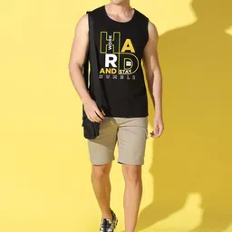 WOOSTRO Pack Of 2 Printed Combed Cotton Gym Vests VWS26(HARD BLACK)(BKLN WHITE) image 3