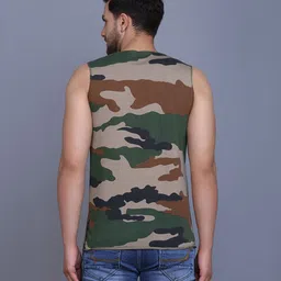 WOOSTRO Men Camouflage Printed Round Neck Cotton Slim Fit T-shirt image 5