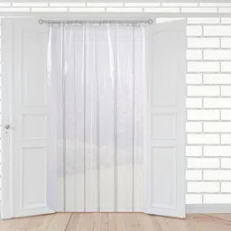 The Furnishing Tree Transparent AC Curtain Width 4.5 feet Length 5 feet 0.20mm Thickness with 8 Hoo image 2