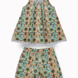Gini and Jony Girls Printed Round Neck Pure Cotton Top With Shorts-picture-47