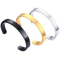 KARISHMA KREATIONS Unisex Set Of 3 Stainless Steel Kada Bracelet-picture-15