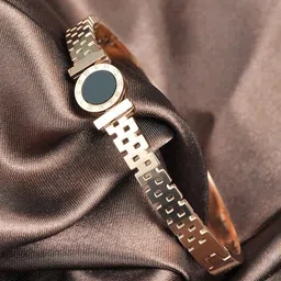 MYKI Women Rose Gold-Plated Cubic Zirconia Kada Bracelet-image-81