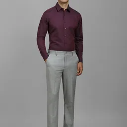 Louis Philippe Men Slim Fit Spread Collar Textured Cotton Formal Shirt image 4