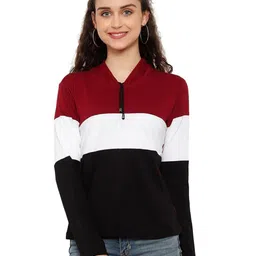 DEEPMAYRA COLLECTION Women Colourblocked Hooded Cotton T-shirt-picture-24
