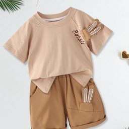 FOREVER FRIDAY Boys Round Neck Pure Cotton T-shirt With Shorts-picture-37