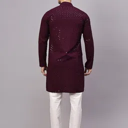 RawCraft Men Embellished Sequinned Kurta image 2
