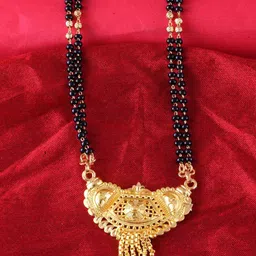 MEENAZ Gold-Plated & Beaded Long Chain Mangalsutra-picture-24