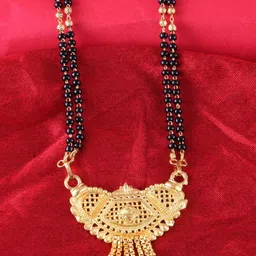 MEENAZ Gold-Plated & Beaded Long Chain Mangalsutra-picture-33