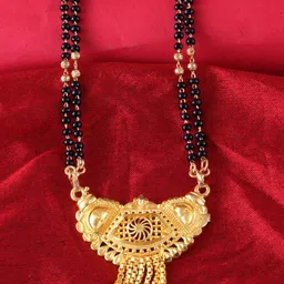 MEENAZ Gold-Plated & Beaded Long Chain Mangalsutra-image-25