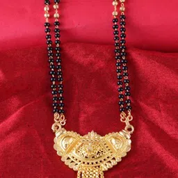 MEENAZ Gold-Plated & Beaded Long Chain Mangalsutra-picture-23