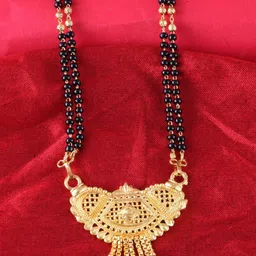 MEENAZ Gold-Plated & Beaded Long Chain Mangalsutra-picture-44