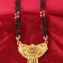 MEENAZ Gold-Plated & Beaded Long Chain Mangalsutra-picture-42
