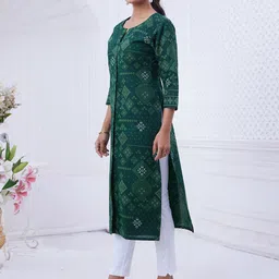 Jevi Prints Geometric Printed Notch Neck Pure Cotton Straight Kurta image 5