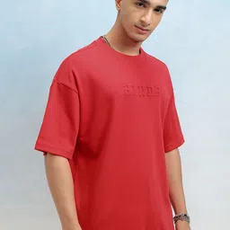 HIGHLANDER Men Solid Round Neck Cotton Oversized Sports T-Shirt-picture-15