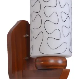 1ST TIME Black & White Printed Wood Cylinder Shaped Wall Lamp-picture-18