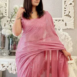 Anouk Embellished Sequinned Saree with blouse piece image 2