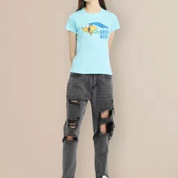 Metronaut Women Typography 3 Printed Applique T-shirt image 3