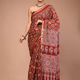 Moda Rapido Ethnic Motifs Zari Pure Cotton Handloom Ikat Saree-picture-21
