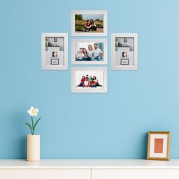 Kuber Industries White 5 Pieces Wooden Wall Photo Frames-picture-23