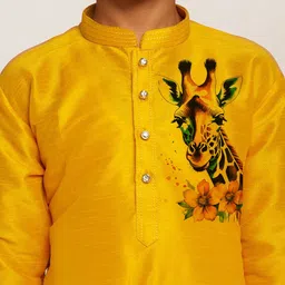 DEVOILER Boys Abstract Printed Mandarin Collar Straight Kurta image 5