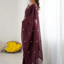 KALINI Ethnic Motifs Embroidered Saree With Matching Blouse Piece image 2