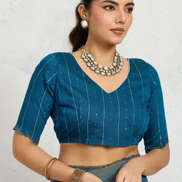 100 Dreams Beads and Stones Pure Crepe Saree image 5