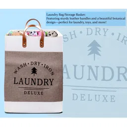 Stylista Brown Printed Durable & Foldable Laundry Bag with Handle image 3