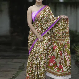 Mitera Kalamkari Bagru Saree-image-36
