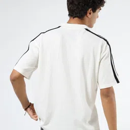 glitchez Typography Printed Polo Collar Drop-Shoulder Sleeves Oversized T-shirt image 4