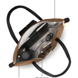 Lavie Colourblocked Oversized Structured Tote Bag With Applique image 2