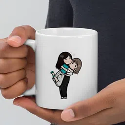 Mr UVD White & Black Graphic Printed Ceramic Mug 350 ml-picture-37