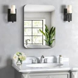 ARYAANSH White Rectangular Glass Wall Mounted Bathroom Mirror-image-6