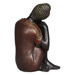 Ashnam Copper-Toned & Bronze Resting Buddha Idol Showpiece-picture-16