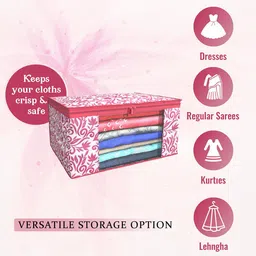 Kuber Industries Pink & White 6 Pieces Printed Foldable Multi Utility Organisers image 4