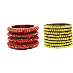 SAND Set Of 12 Glass Artificial Stones Bangles-picture-33