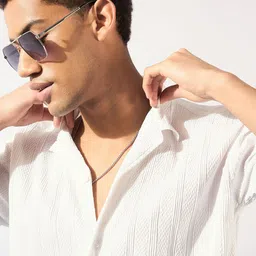 DENNISON Self Design Oversized Casual Shirt image 5