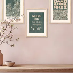 Kotart Brown & Green 3 Piece Wood Abstract Wall Paintings-image-99