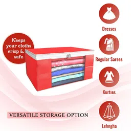 Kuber Industries Red & Brown 4 Pieces Drawer Organiser image 4