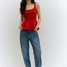 Pookiie Women Square Neck Sleeveless Peplum Top image 5