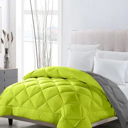 CHICERY Green & Grey Geometric AC Room Single Bed Comforter image 4